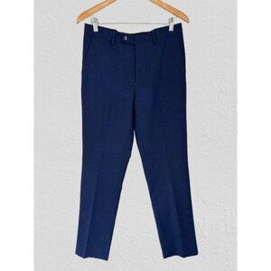 Chuks Collins Mens Navy Blue Tailored Trousers Pants With Button Size 32/30